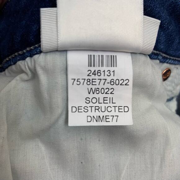 PAIGE Stella High Rise Modern Straight Leg Jeans Soleil Destructed Sz 32/14 $239 - Picture 15 of 15